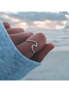 Wave Silver Tone Ring